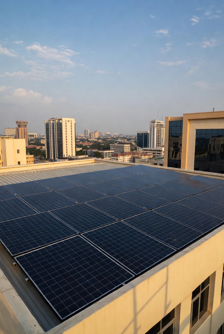 Commercial solar panel installation